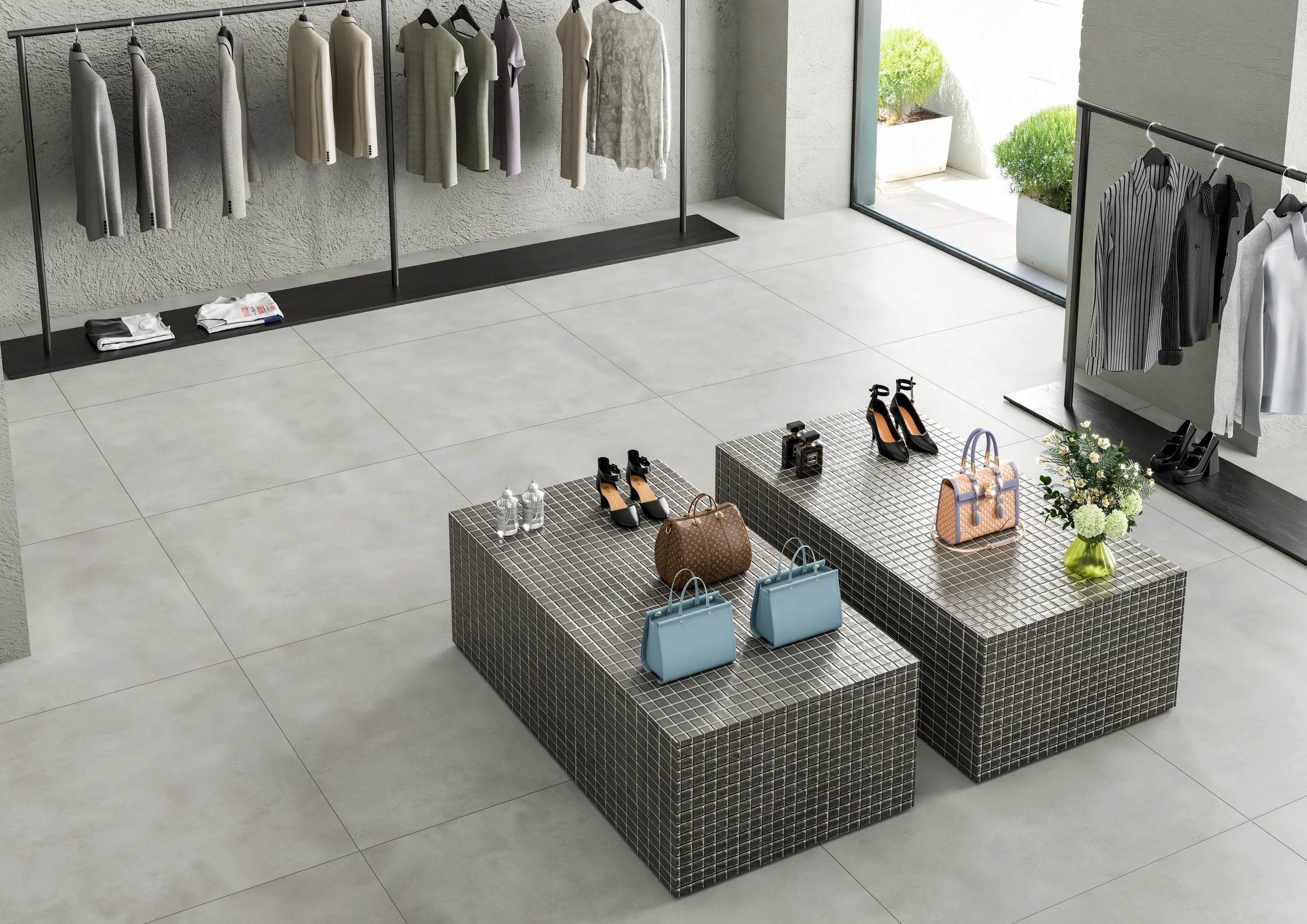 Jupiter Grey - Matt Concrete ceramic tiles by Sez Industries