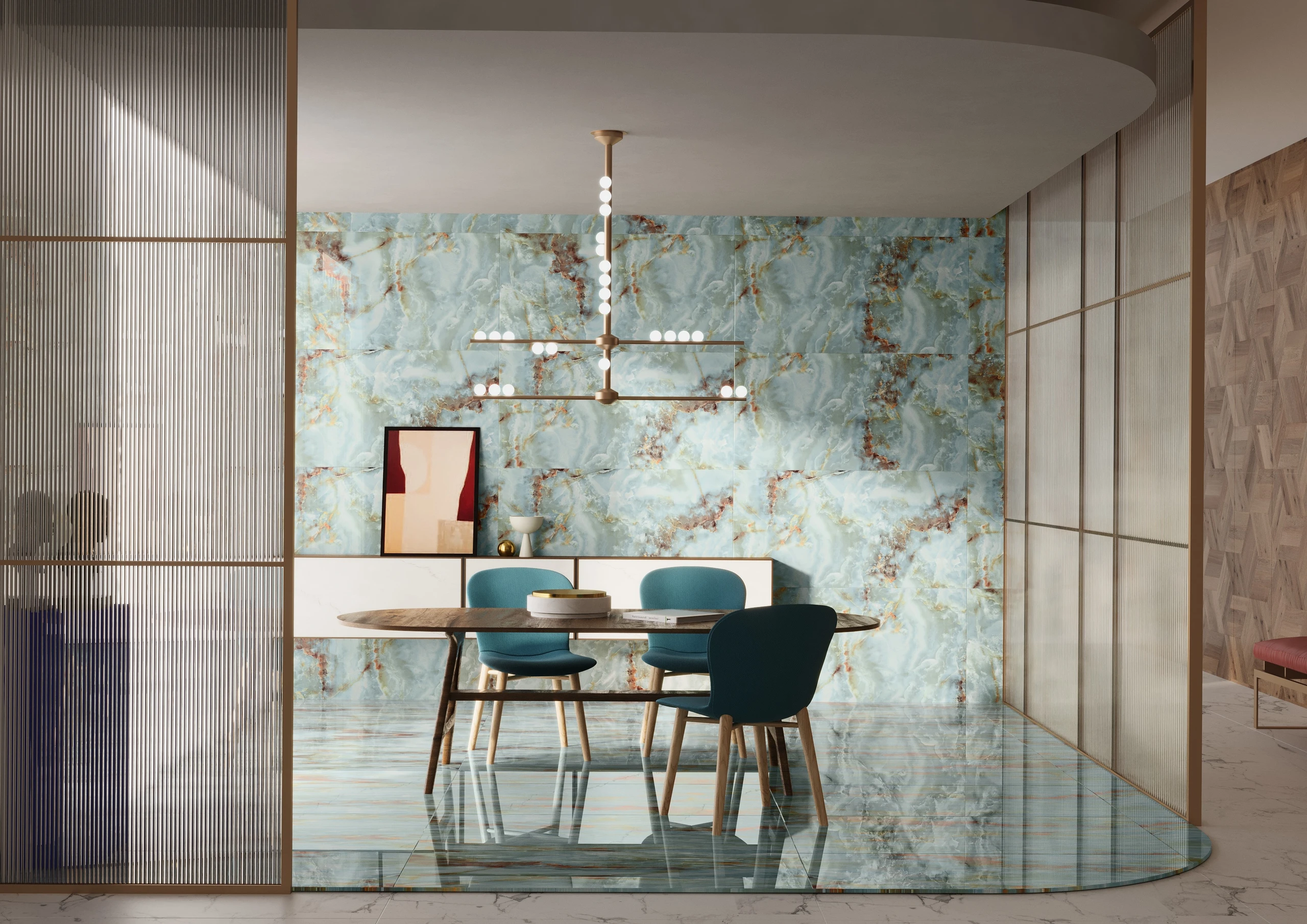 Emerald Onyx - Premium High Gloss finish Marble ceramic tiles - Sez Industries