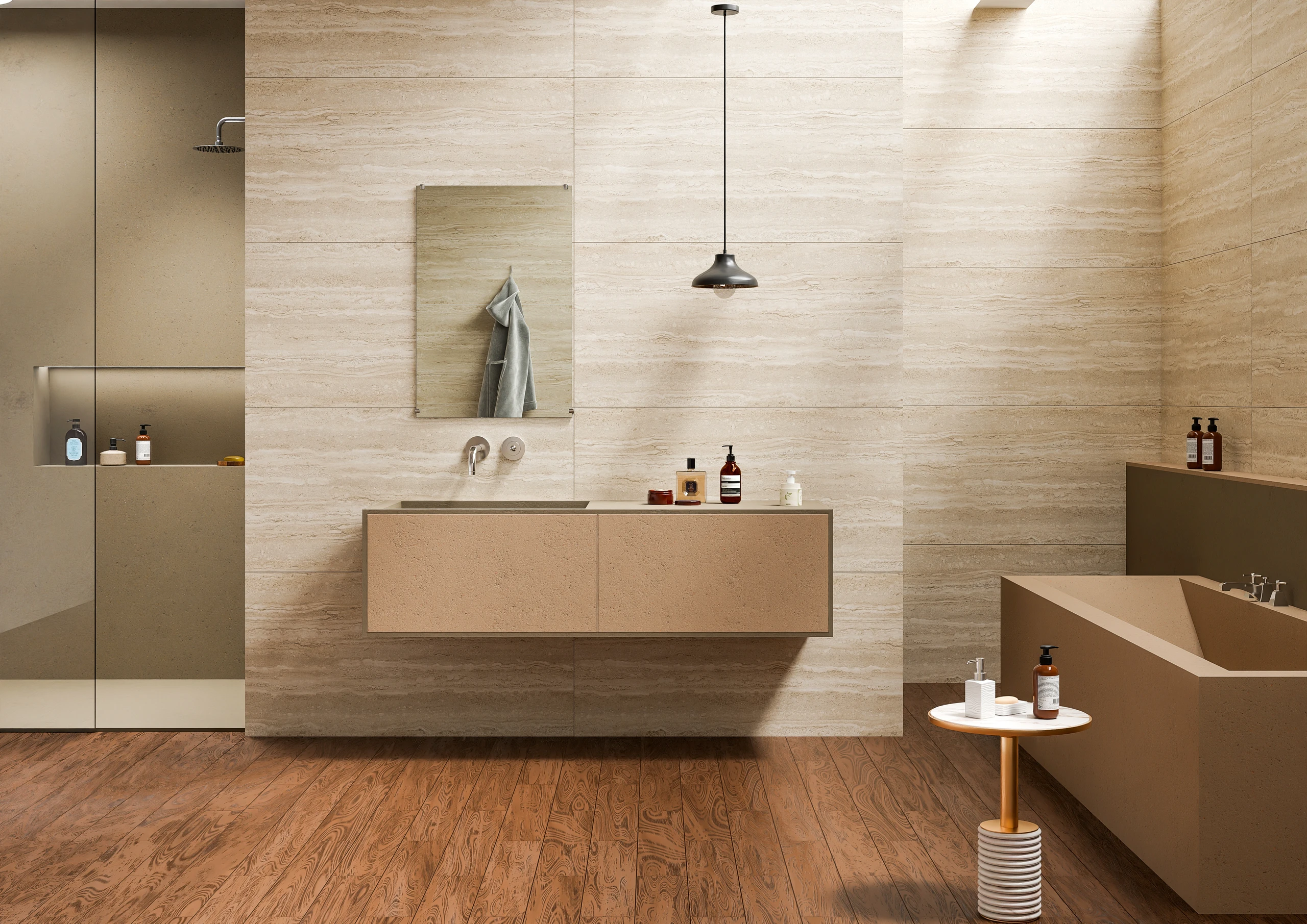 Travertine Titanium - Premium Matt,Glossy finish Travertine ceramic tiles - Sez Industries