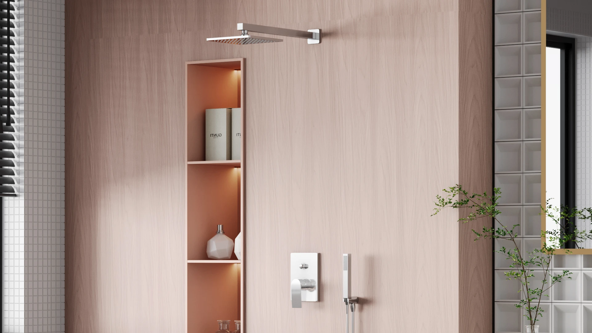 PHANTOM Single lever concealed shower mixer - Noir Black lifestyle image
