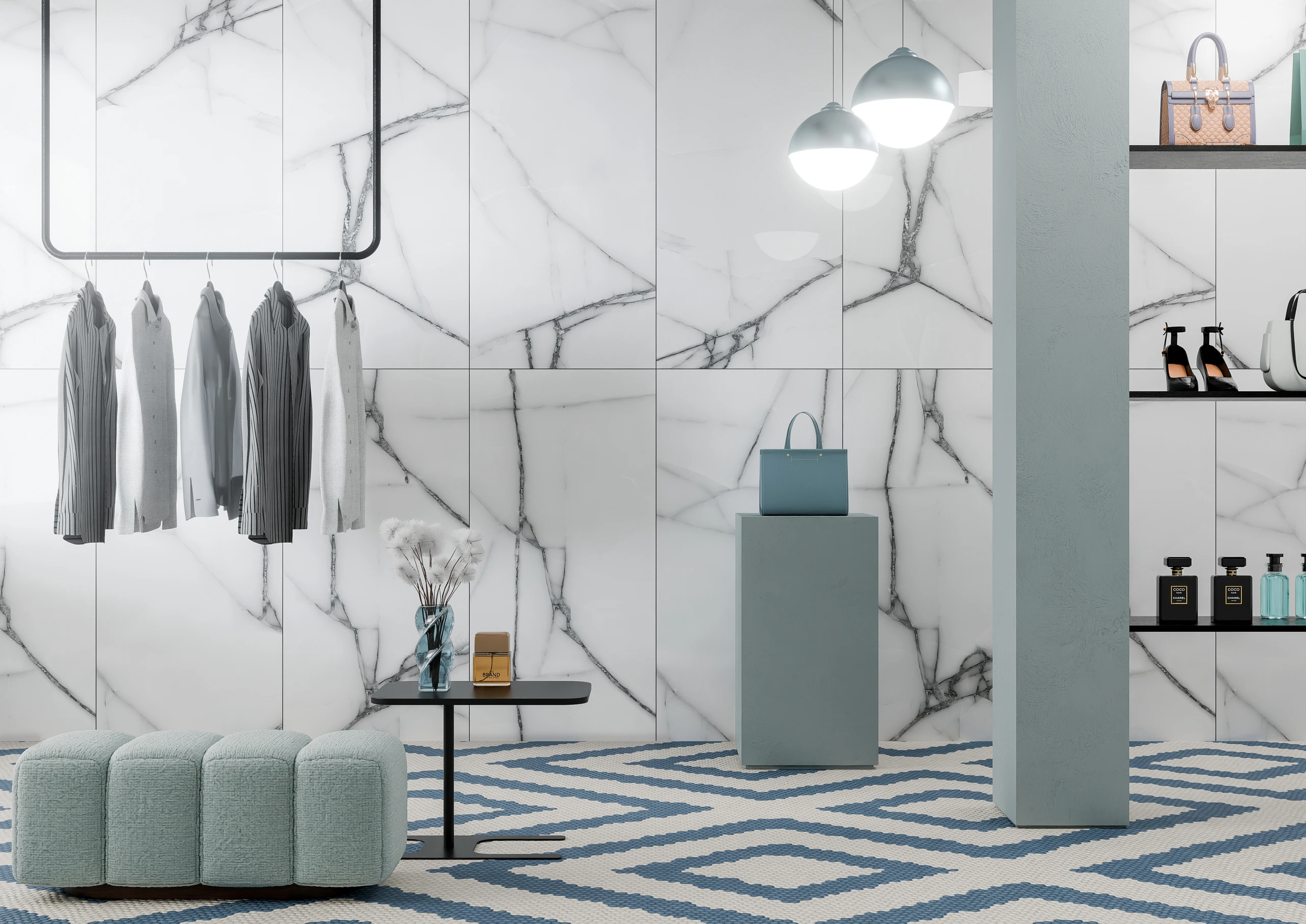 Era White - Premium Glossy,Matt finish Marble ceramic tiles - Sez Industries