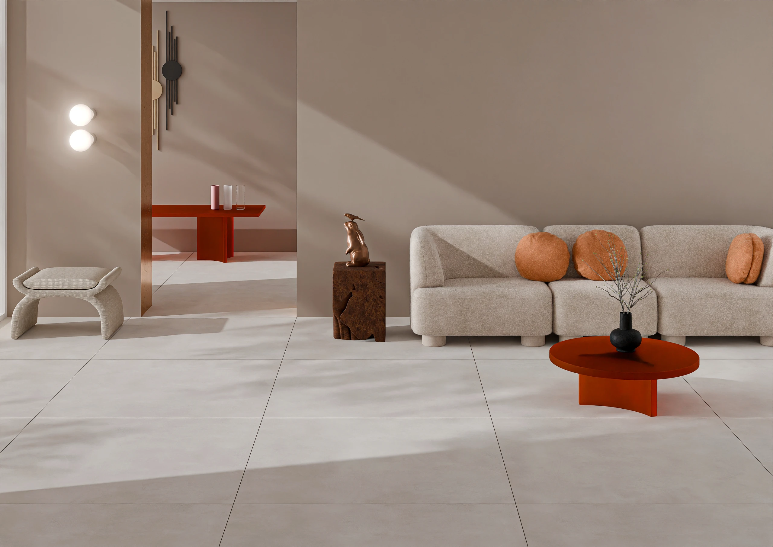 Jupiter Bianco - Matt Concrete ceramic tiles by Sez Industries