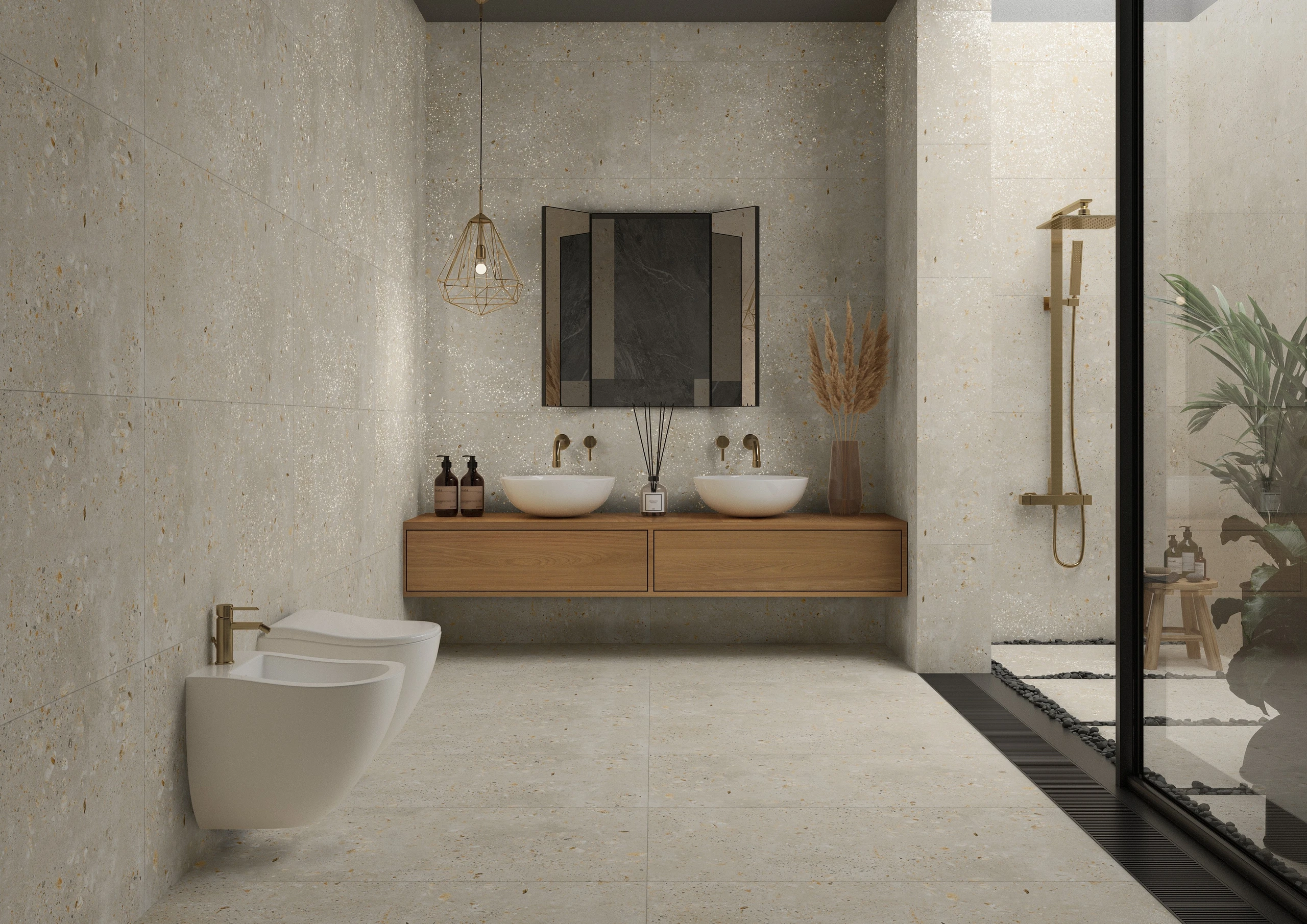 Flash Ivory - Premium Carving finish Stone ceramic tiles - Sez Industries