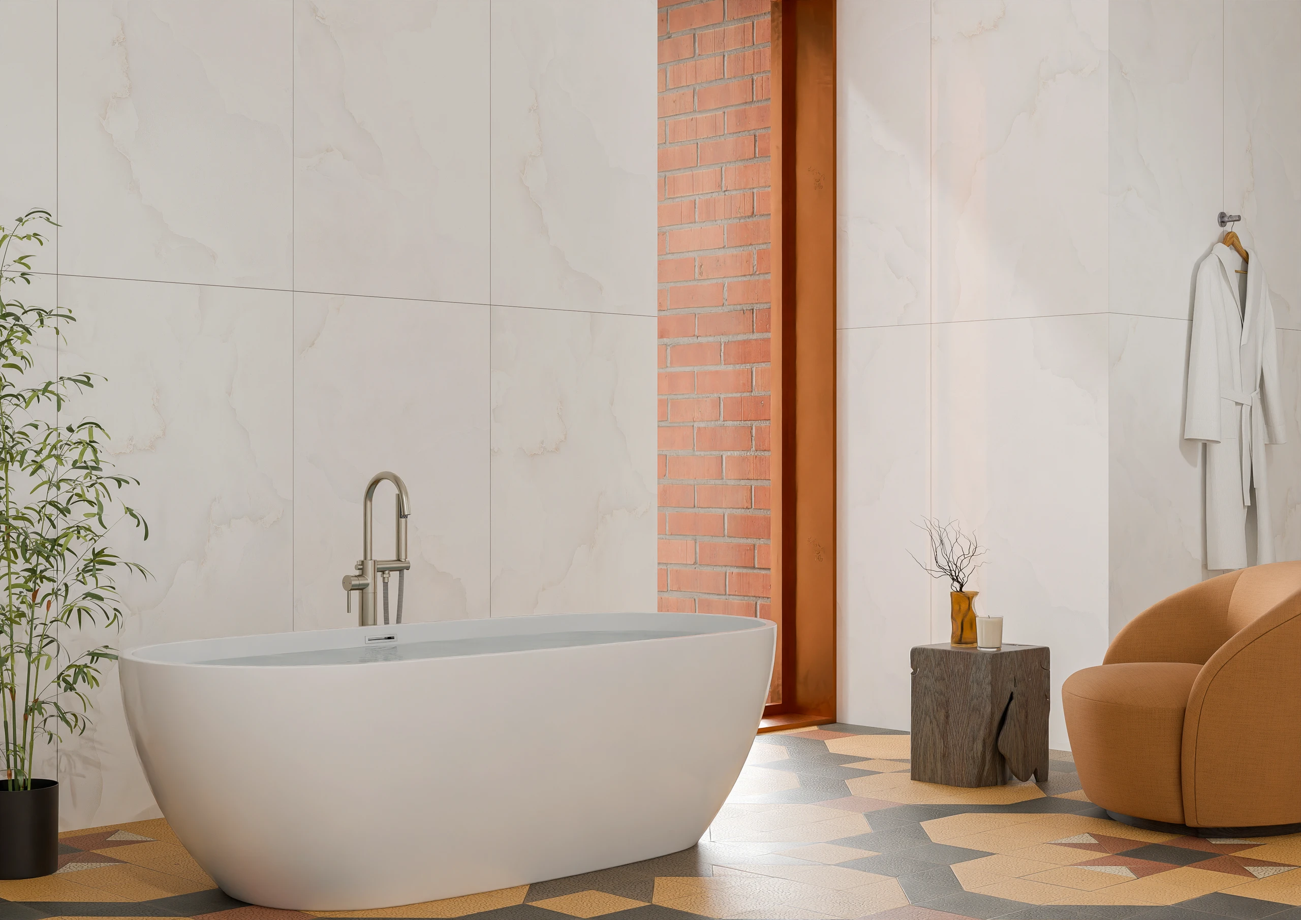 Glacier White - Premium Glossy,Matt finish Onyx ceramic tiles - Sez Industries