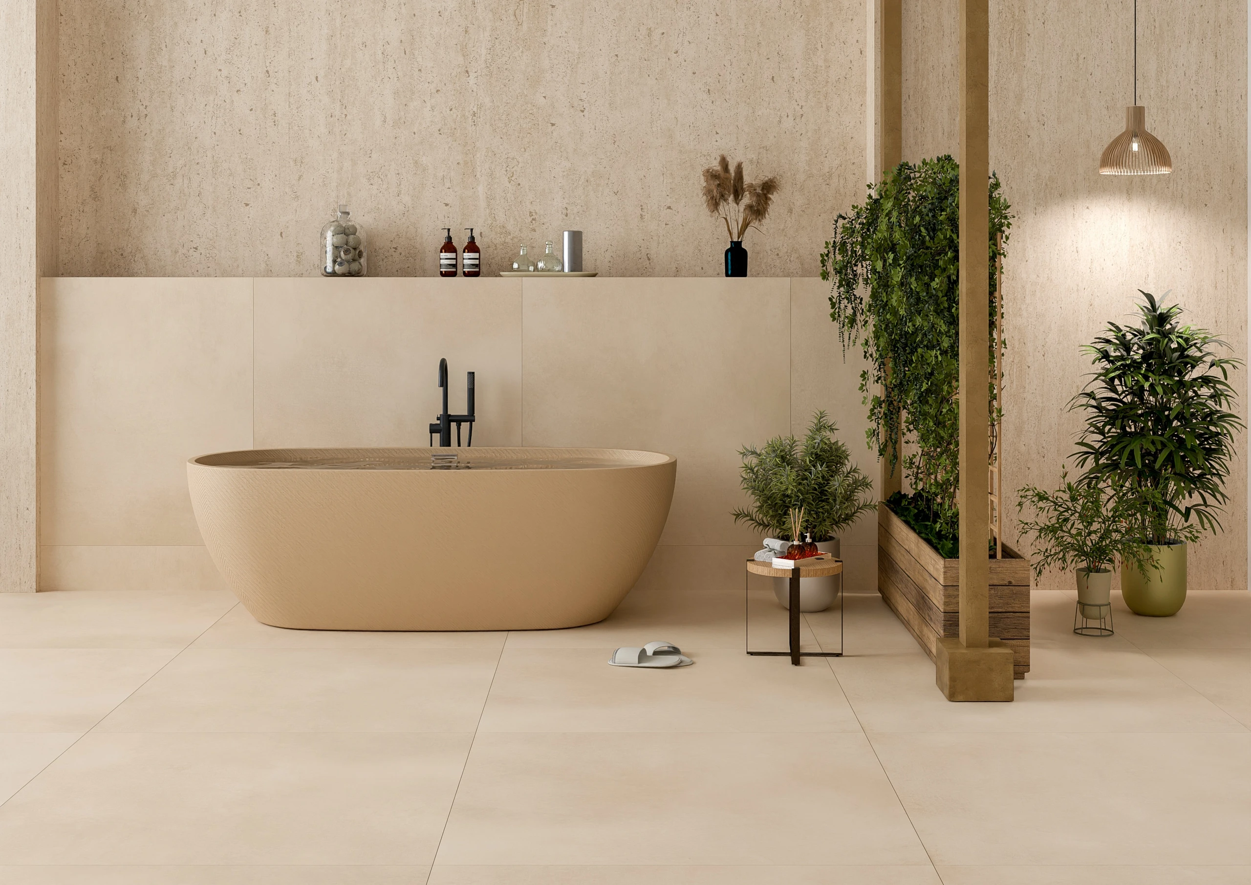 Jupiter Crema - Premium Matt finish Concrete ceramic tiles - Sez Industries