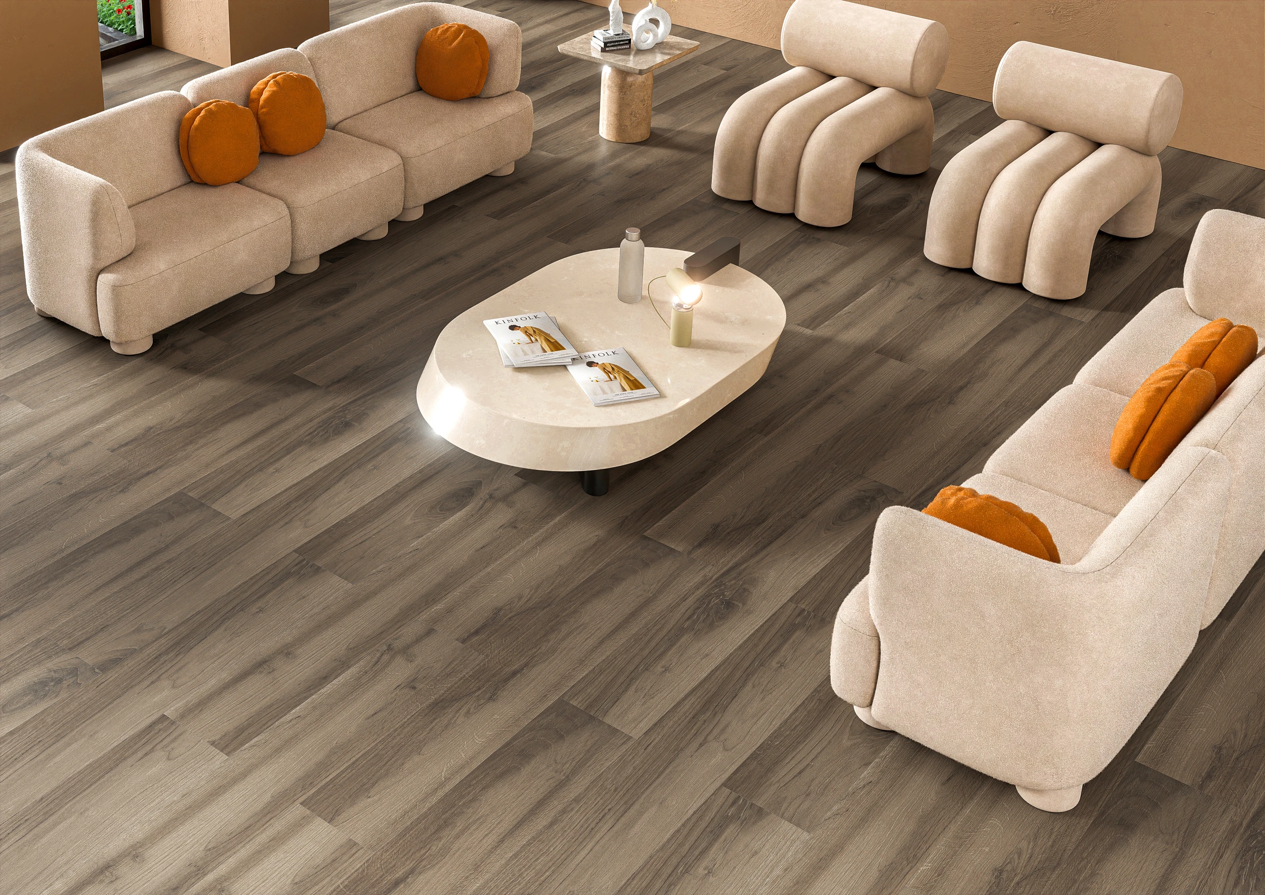 Apricot Brown - Premium Matt finish Wood ceramic tiles - Sez Industries